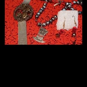 Red and Silver Antique-Style Necklace